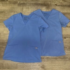 2 Figs Blue Scrub Tops